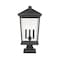 Z-Lite Beacon 3 Light Outdoor Pier Mounted Fixture, Oil Rubbed Bronze & Clear Beveled 568PHXLS-SQPM-ORB - alternate 1